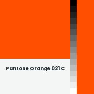Color chip: Pantone Orange 021 C
