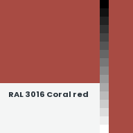Color chip: RAL 3016 Coral red