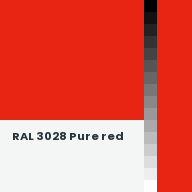 Color chip: RAL 3028 Pure red