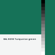 Color chip: RAL 6016 Turquoise green