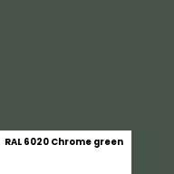 Color chip: RAL 6020 Chrome green