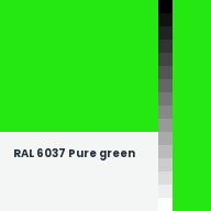 Color chip: RAL 6037 Pure green