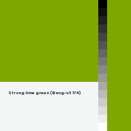 Color chip: Strong lime green (Bang-v3 174)