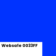 Color chip: Websafe 0033FF