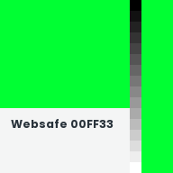Color chip: Websafe 00FF33